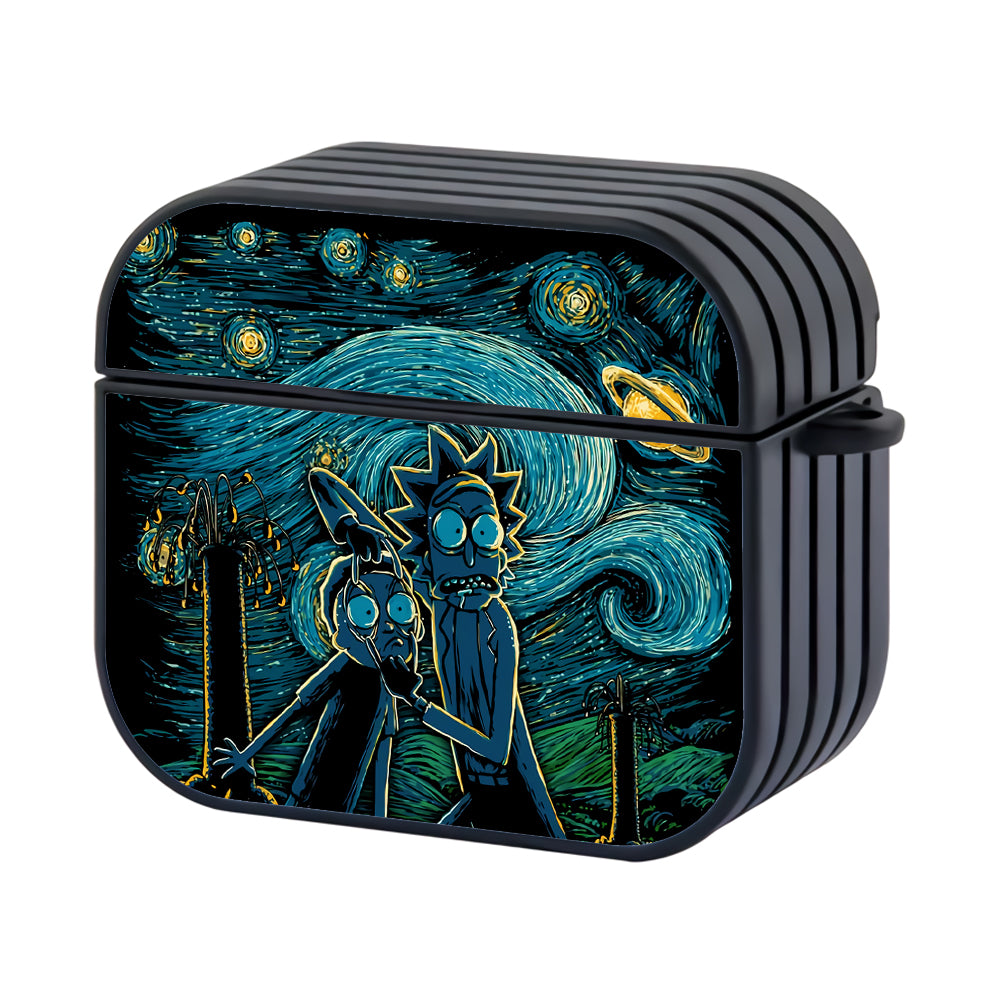 Rick and Morty Starry Night Painting Hard Plastic Case Cover For Apple Airpods 3