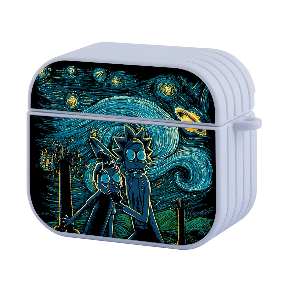 Rick and Morty Starry Night Painting Hard Plastic Case Cover For Apple Airpods 3