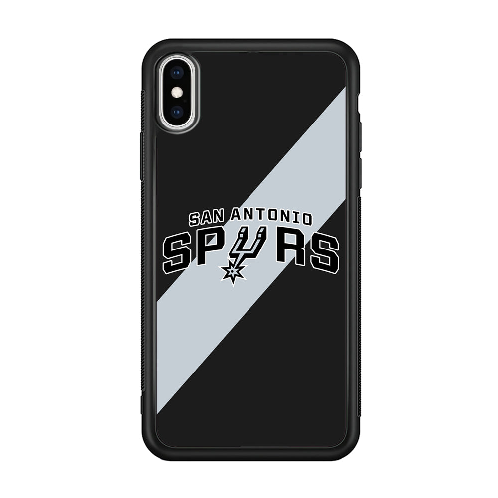 San Antonio Spurs Stripe Grey iPhone XS Case