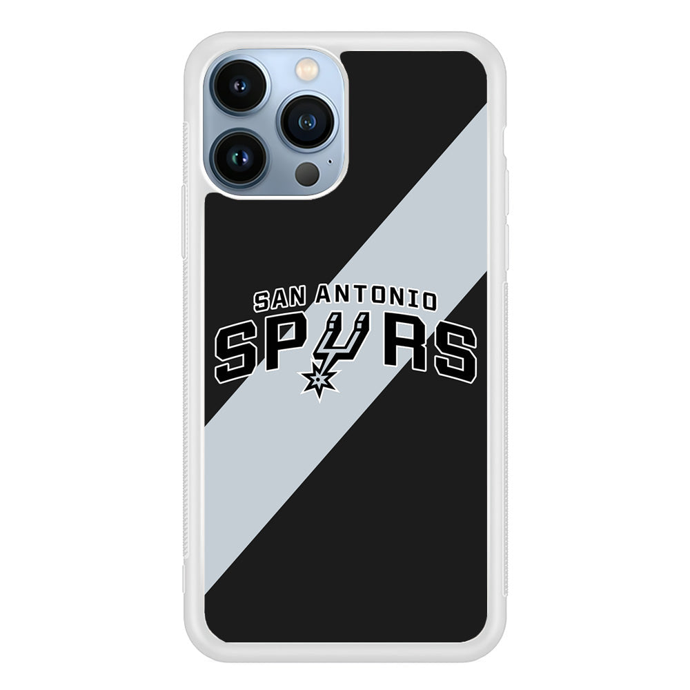 San Antonio Spurs Stripe Grey iPhone 14 Pro Case