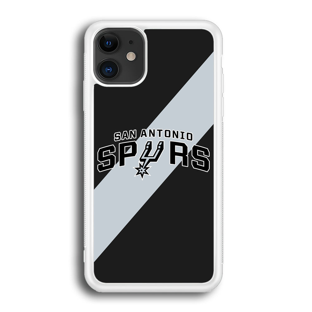 San Antonio Spurs Stripe Grey iPhone 12 Case