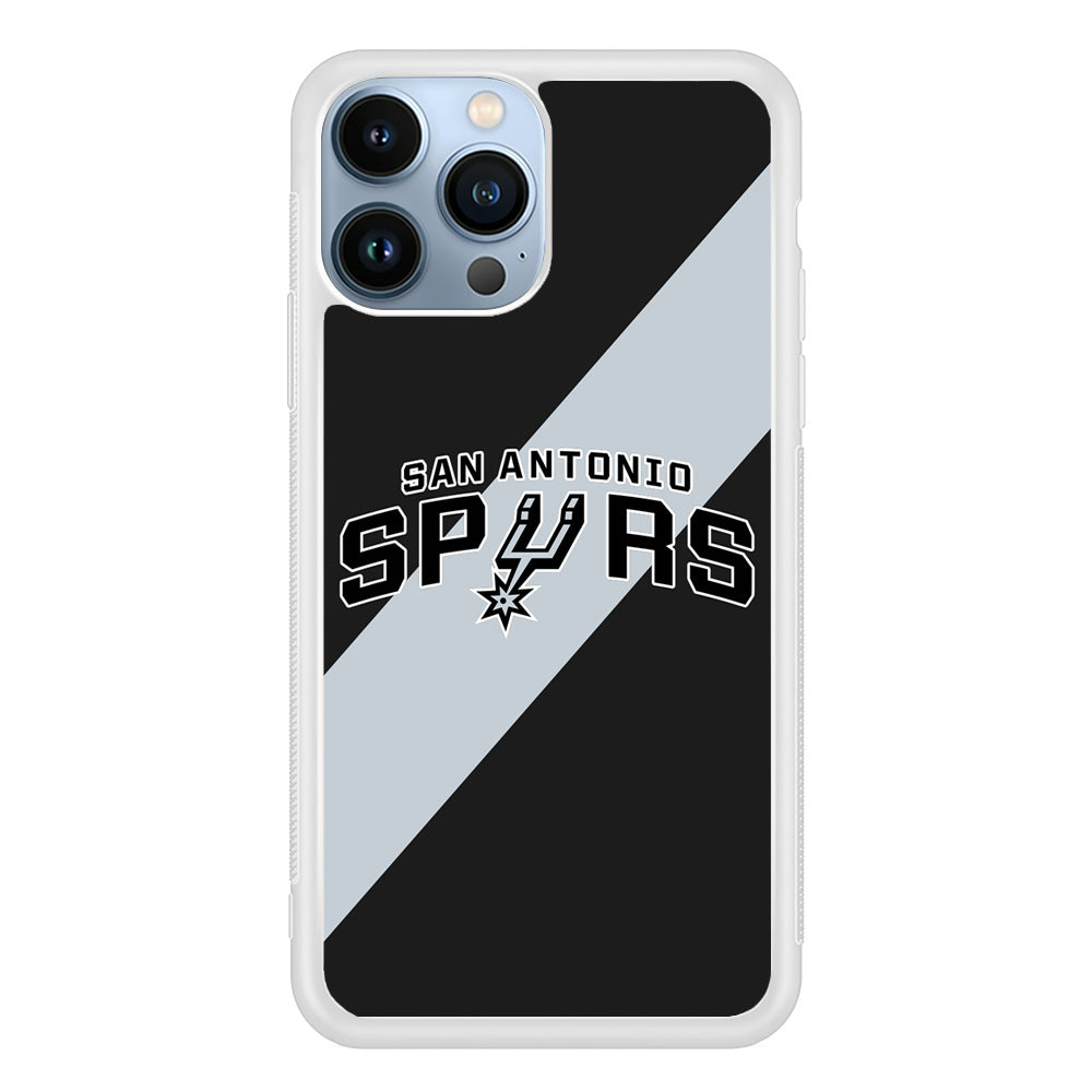 San Antonio Spurs Stripe Grey iPhone 13 Pro Case