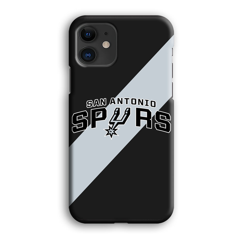 San Antonio Spurs Stripe Grey iPhone 12 Case