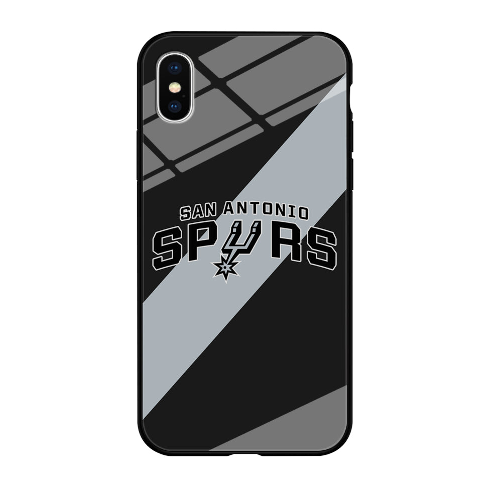 San Antonio Spurs Stripe Grey iPhone XS Case