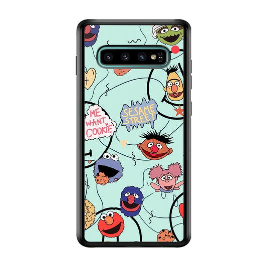 Sesame Street Word And Emotico Samsung Galaxy S10 Plus Case