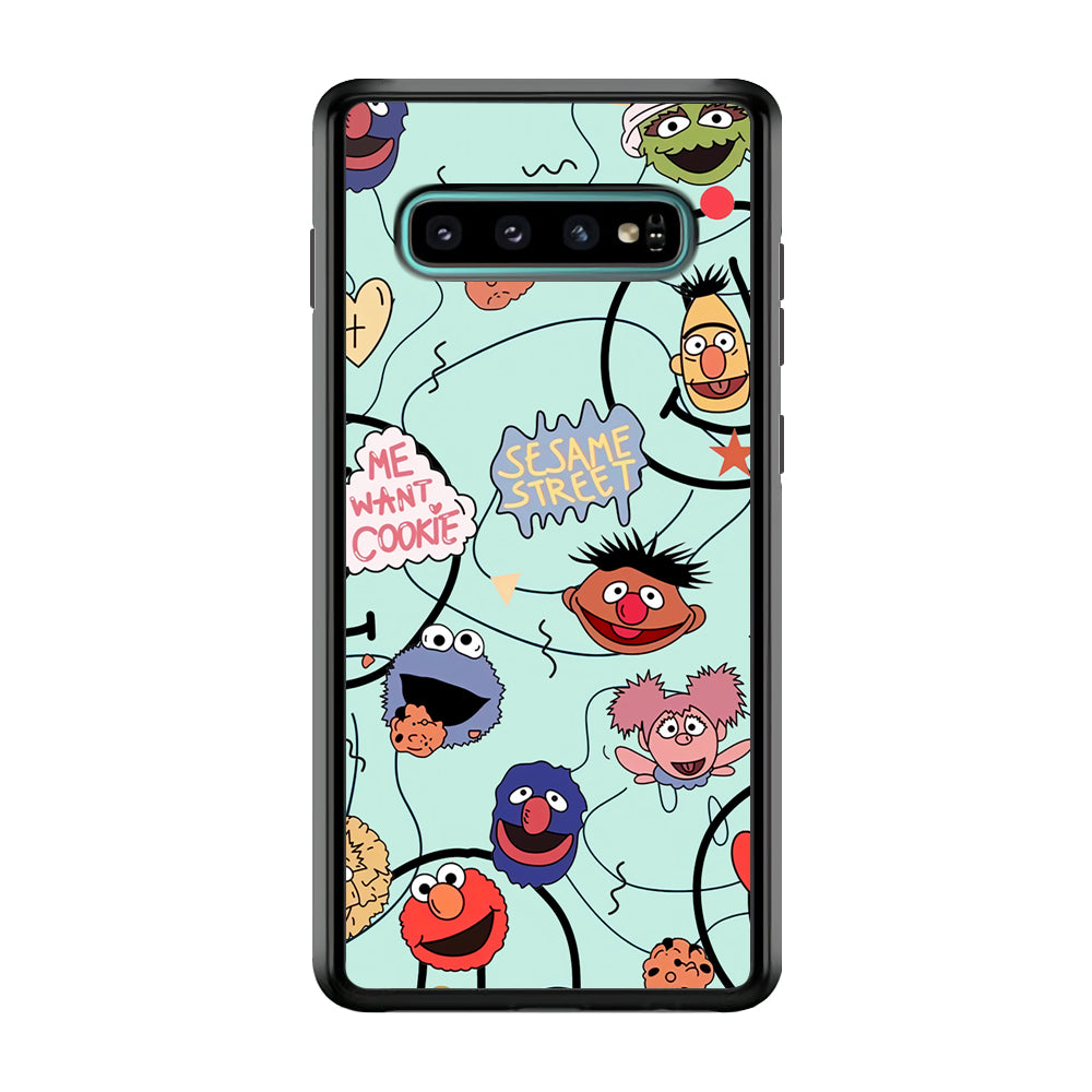 Sesame Street Word And Emotico Samsung Galaxy S10 Plus Case