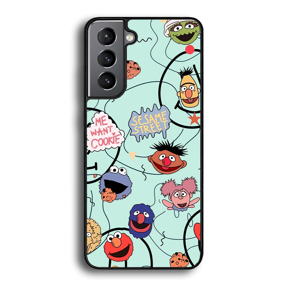 Sesame Street Word And Emoticon Samsung Galaxy S21 Case