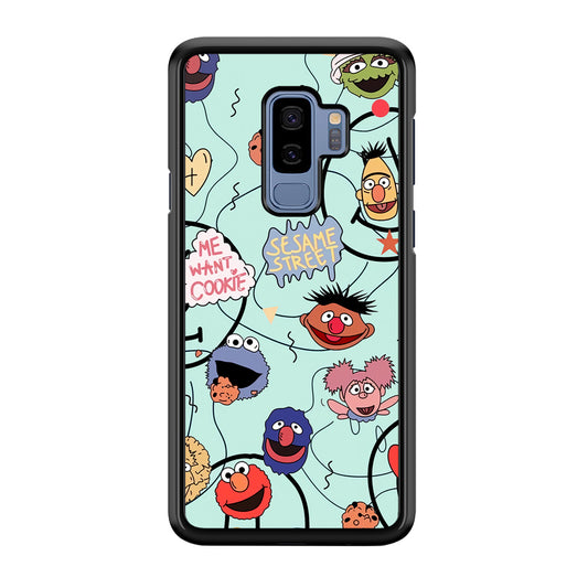 Sesame Street Word And Emoticon Samsung Galaxy S9 Plus Case