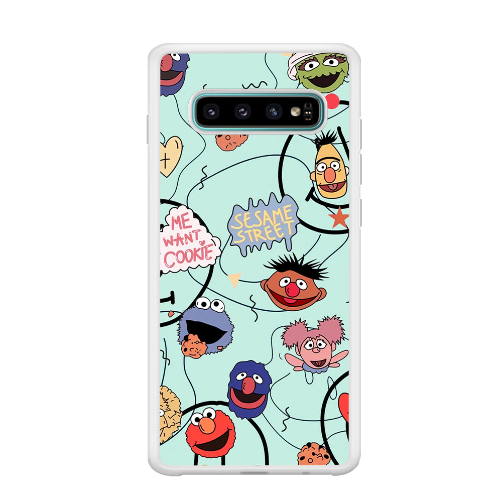 Sesame Street Word And Emoticon Samsung Galaxy S10 Case