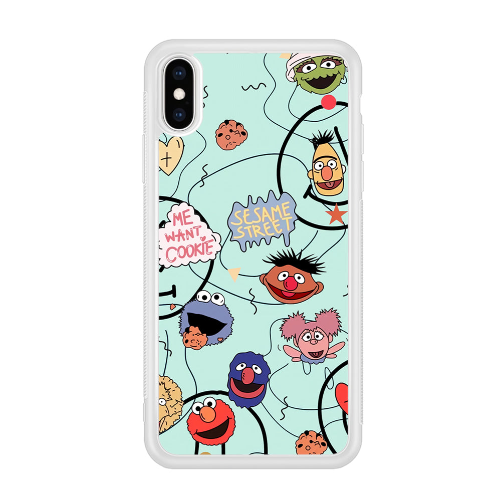 Sesame Street Word And Emoticon iPhone Xs Max Case