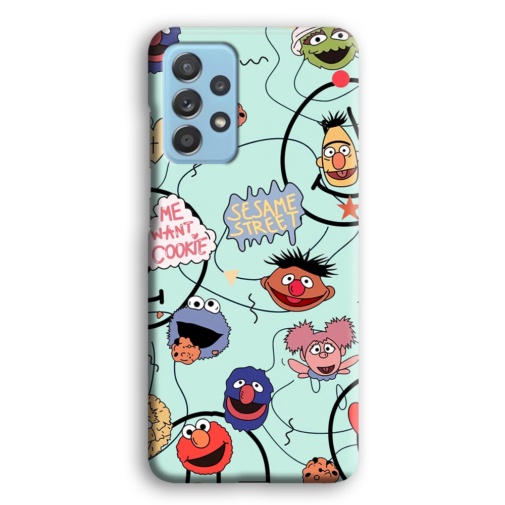 Sesame Street Word And Emoticon Samsung Galaxy A52 Case