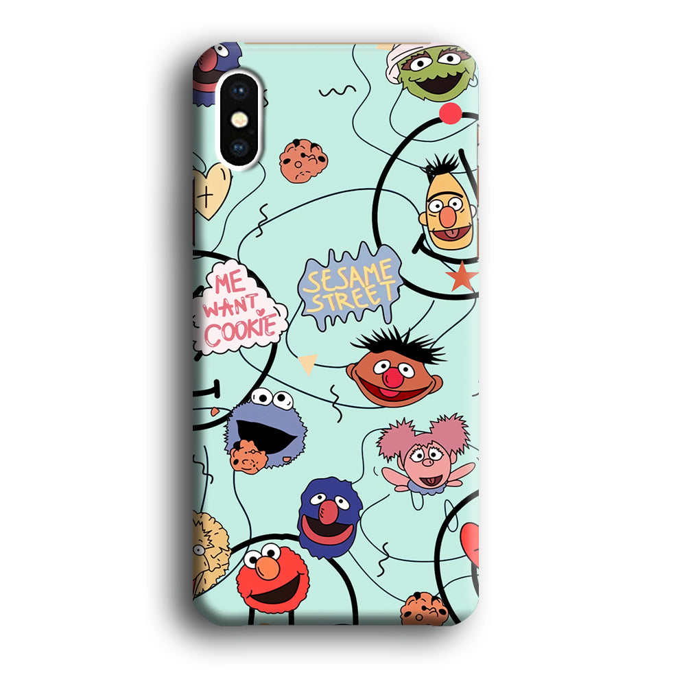 Sesame Street Word And Emoticon iPhone Xs Max Case