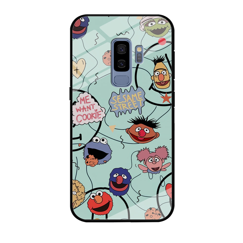 Sesame Street Word And Emoticon Samsung Galaxy S9 Plus Case
