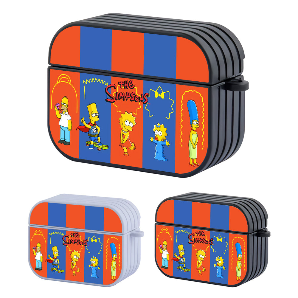 Simpson Family Art Hard Plastic Case Cover For Apple Airpods Pro