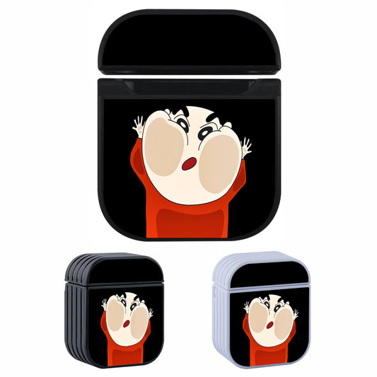 Sinchan Cute On The Glass Hard Plastic Case Cover For Apple Airpods