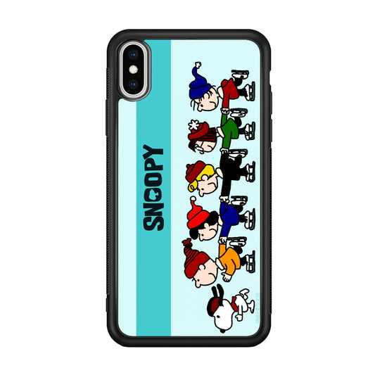Snoopy And Friends Ice Skating Moments iPhone XS Case