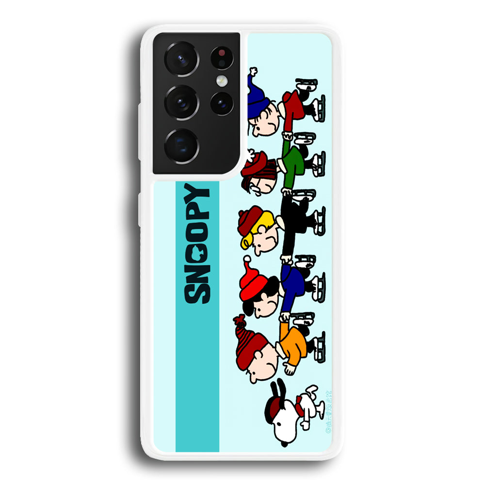 Snoopy And Friends Ice Skating Moments Samsung Galaxy S21 Ultra Case
