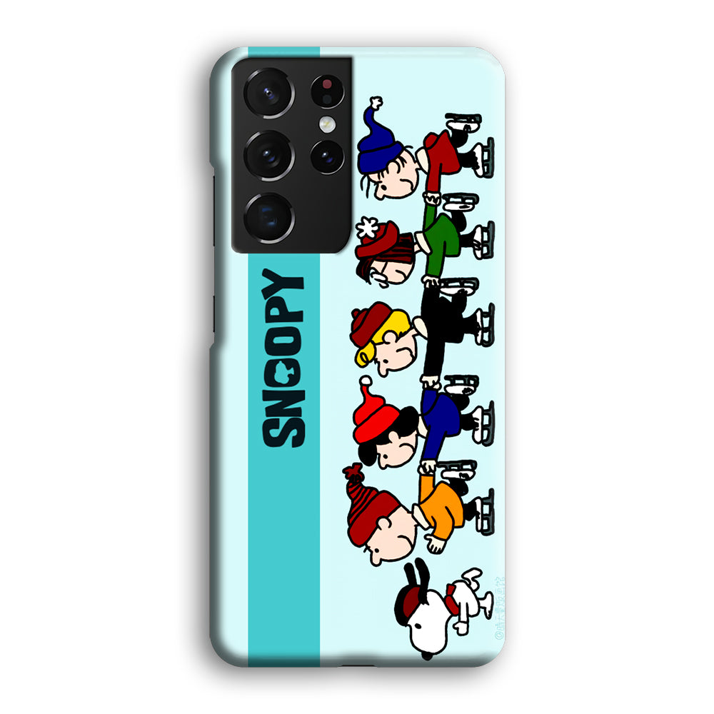 Snoopy And Friends Ice Skating Moments Samsung Galaxy S21 Ultra Case