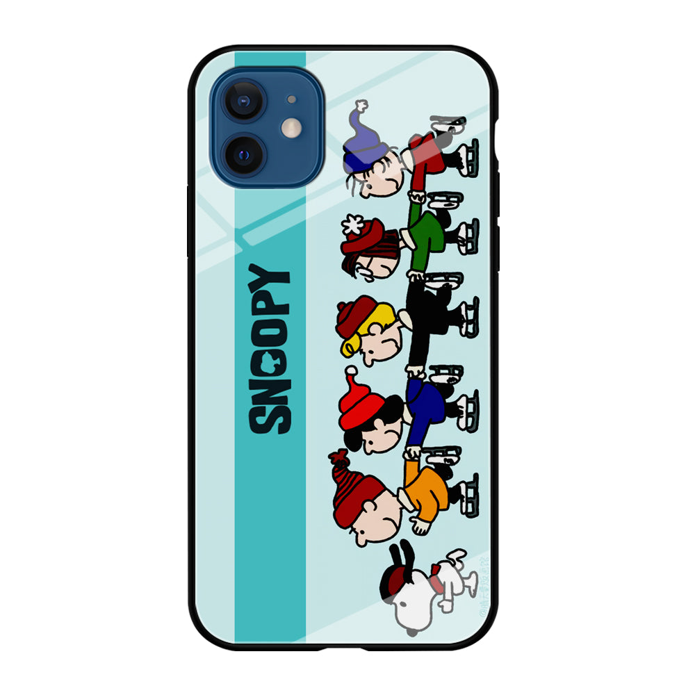 Snoopy And Friends Ice Skating Moments iPhone 12 Case