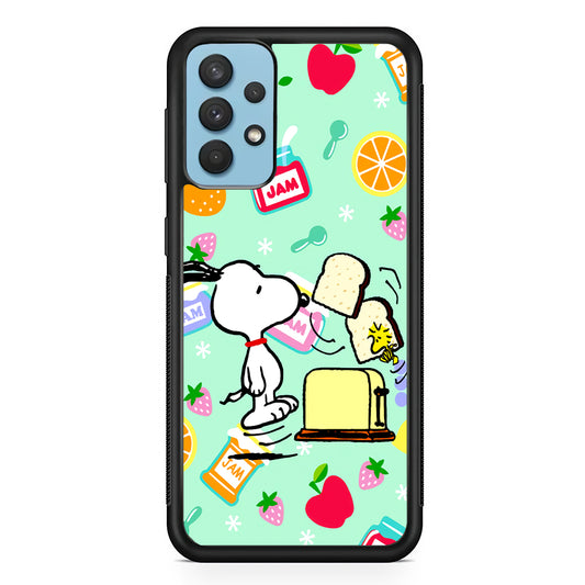Snoopy And Woodstock Morning Breakfast Samsung Galaxy A32 Case