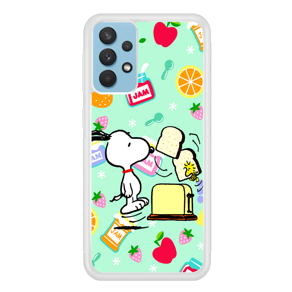 Snoopy And Woodstock Morning Breakfast Samsung Galaxy A32 Case