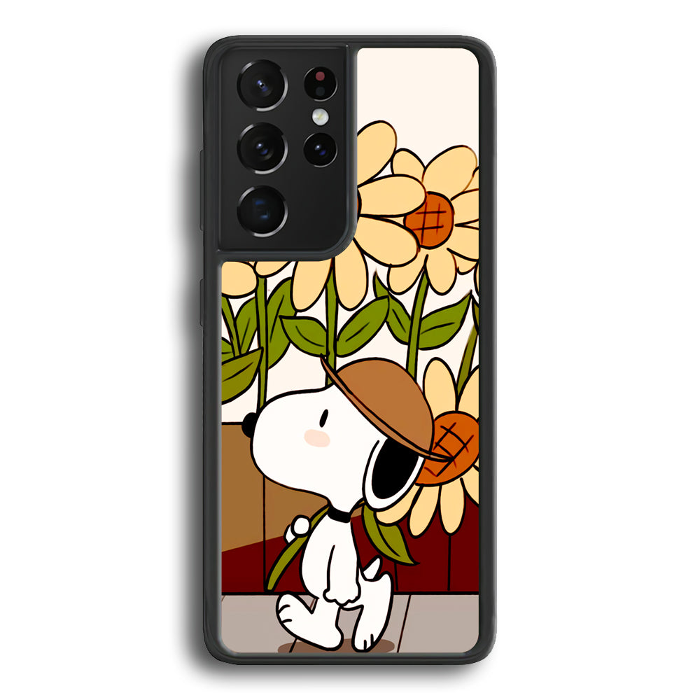 Snoopy Flower Farmer Style Samsung Galaxy S21 Ultra Case