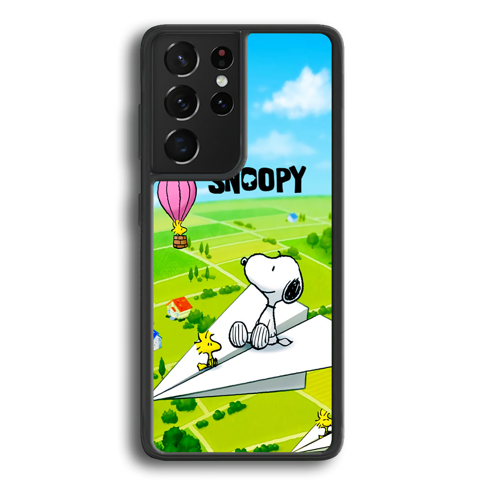 Snoopy Flying Moments With Woodstock Samsung Galaxy S23 Ultra Case - Ezzystore