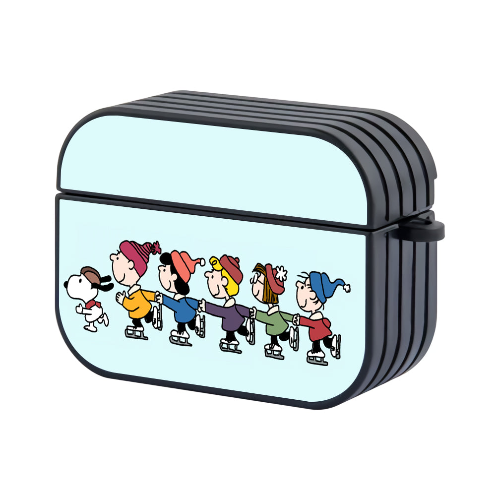 Snoopy Ice Skating Hard Plastic Case Cover For Apple Airpods Pro
