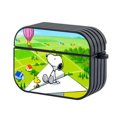 Snoopy Paper Plane Hard Plastic Case Cover For Apple Airpods Pro