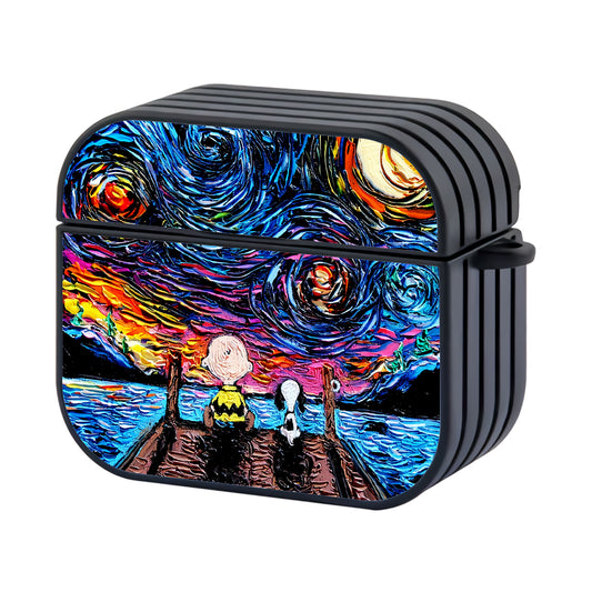 Snoopy Starry Night Painting Hard Plastic Case Cover For Apple Airpods 3 - Ezzystore