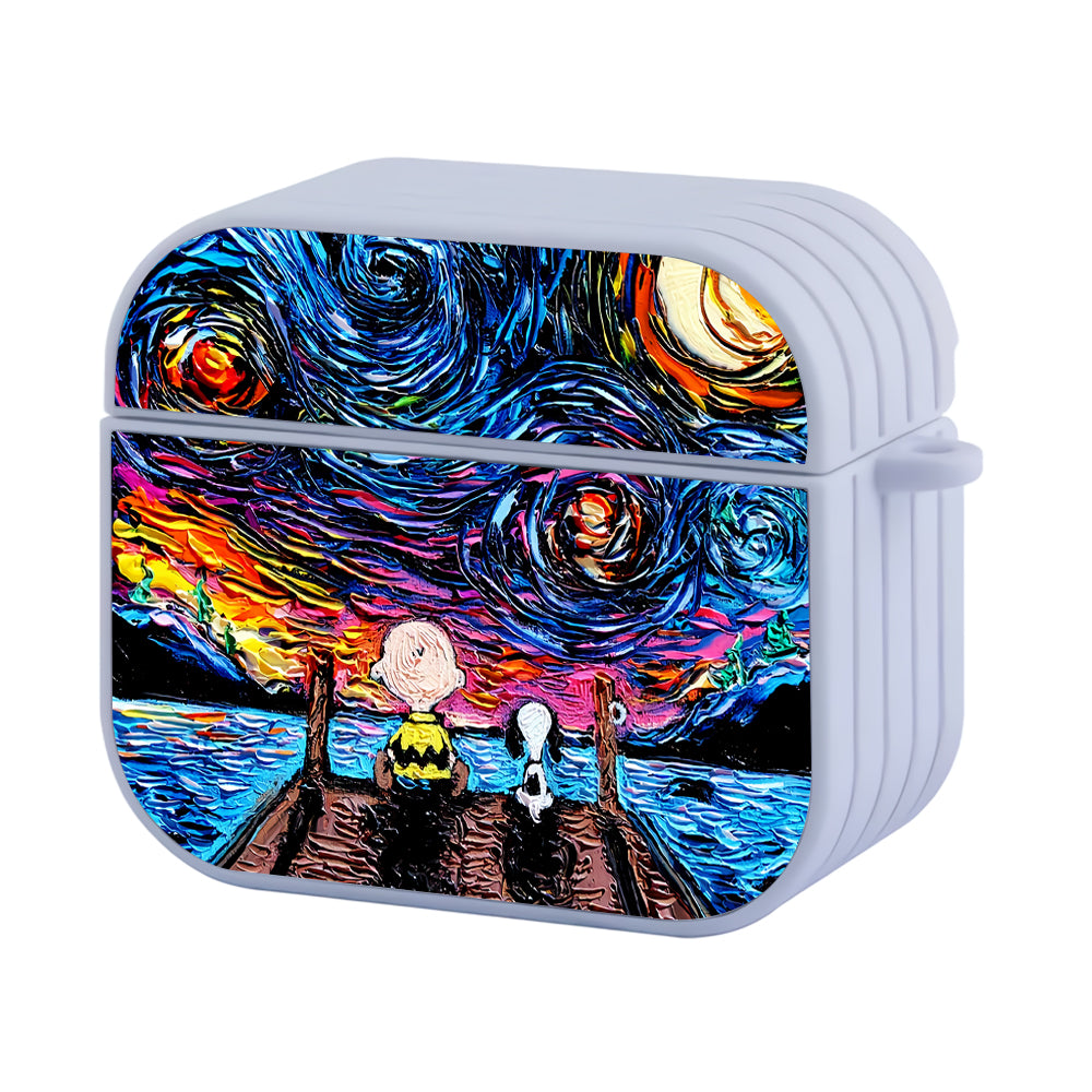 Snoopy Starry Night Painting Hard Plastic Case Cover For Apple Airpods 3