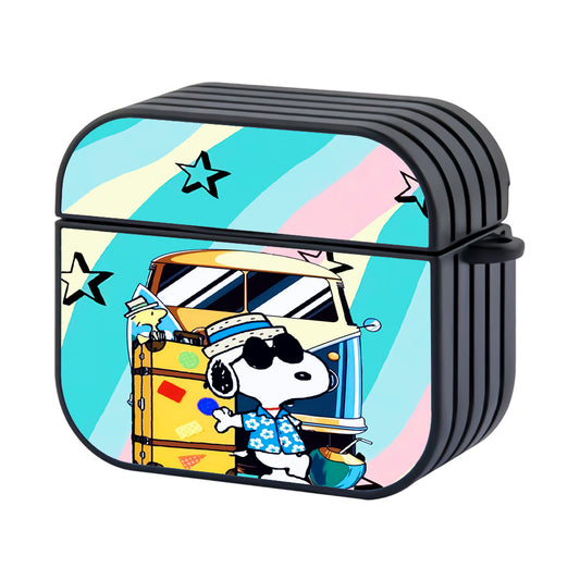 Snoopy Vibes Traveling Hard Plastic Case Cover For Apple Airpods 3 - Ezzystore
