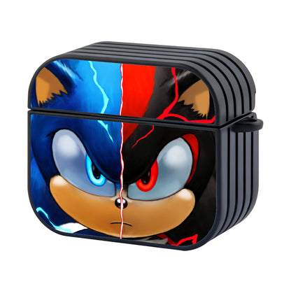 Sonic And Shadow Angry Face Hard Plastic Case Cover For Apple Airpods 3