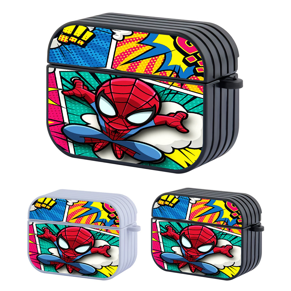 Spiderman Action Comic Hard Plastic Case Cover For Apple Airpods Pro