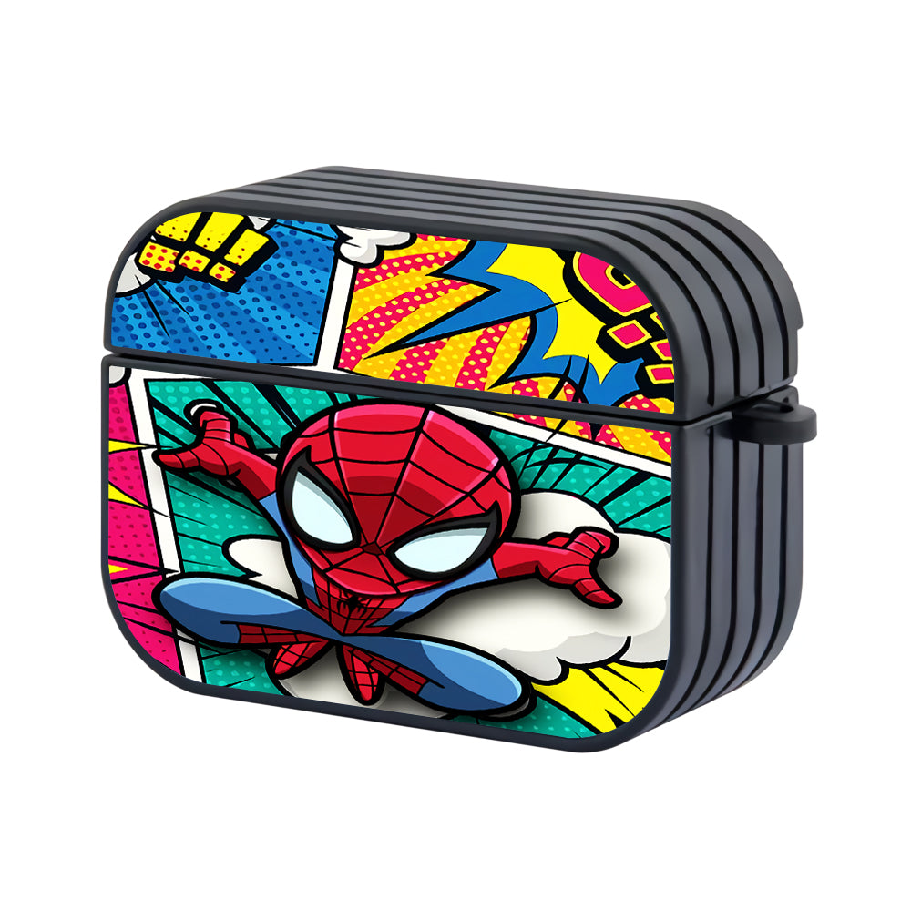 Spiderman Action Comic Hard Plastic Case Cover For Apple Airpods Pro