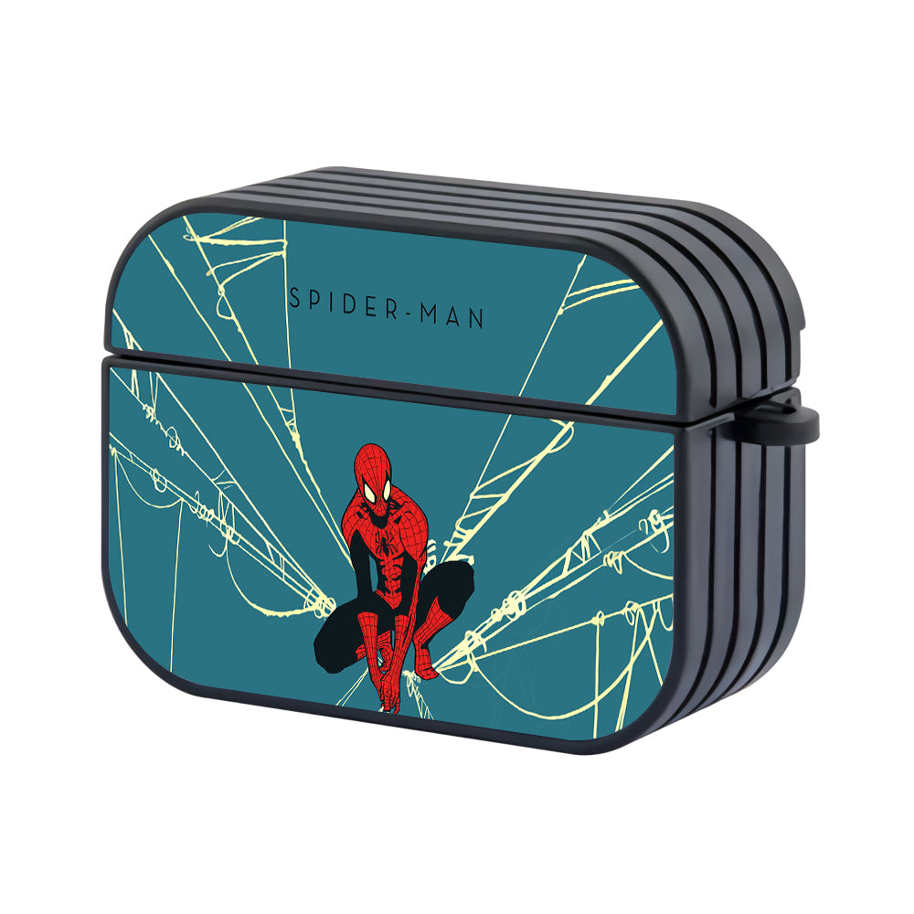 Spiderman on Spider Net Hard Plastic Case Cover For Apple Airpods Pro