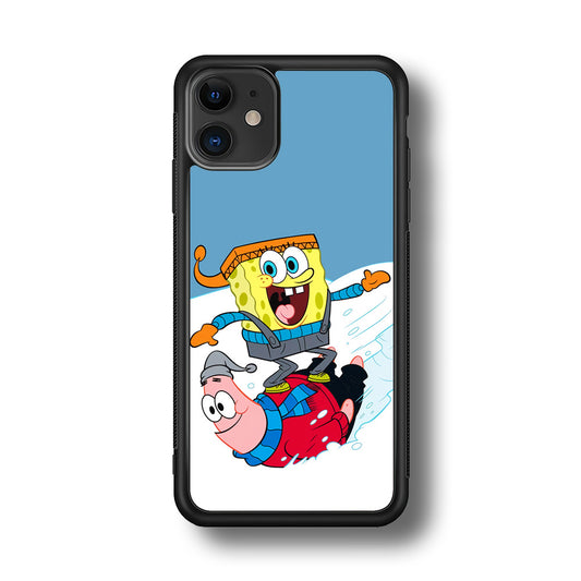 Spongebob And Patrick Ice Skiing iPhone 11 Case