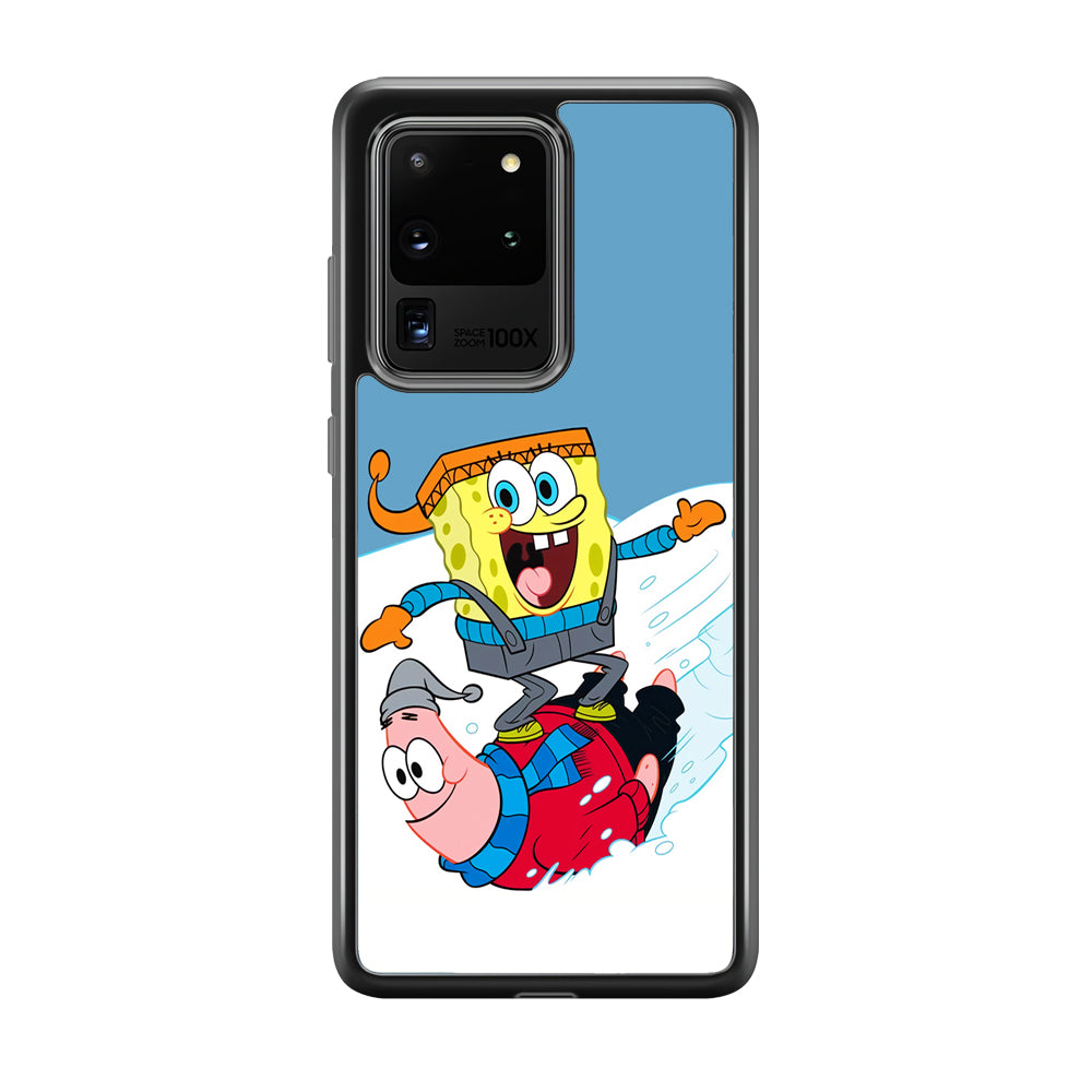 Spongebob And Patrick Ice Skiing Samsung Galaxy S20 Ultra Case