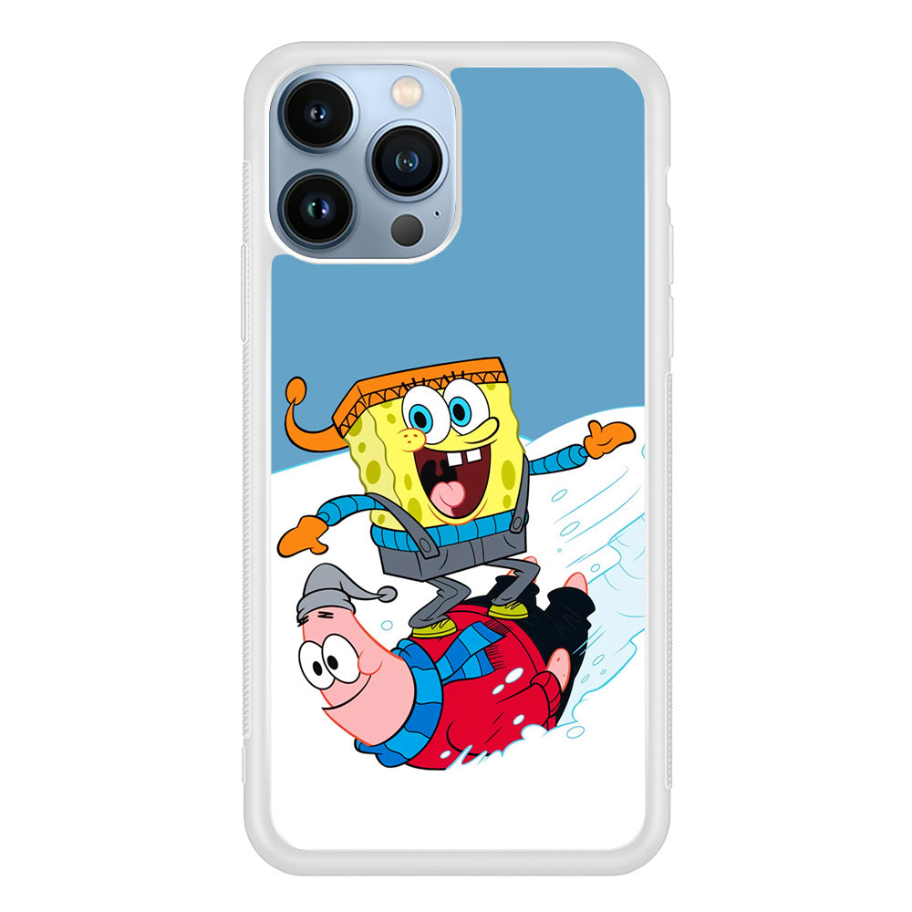 Spongebob And Patrick Ice Skiing iPhone 13 Pro Case