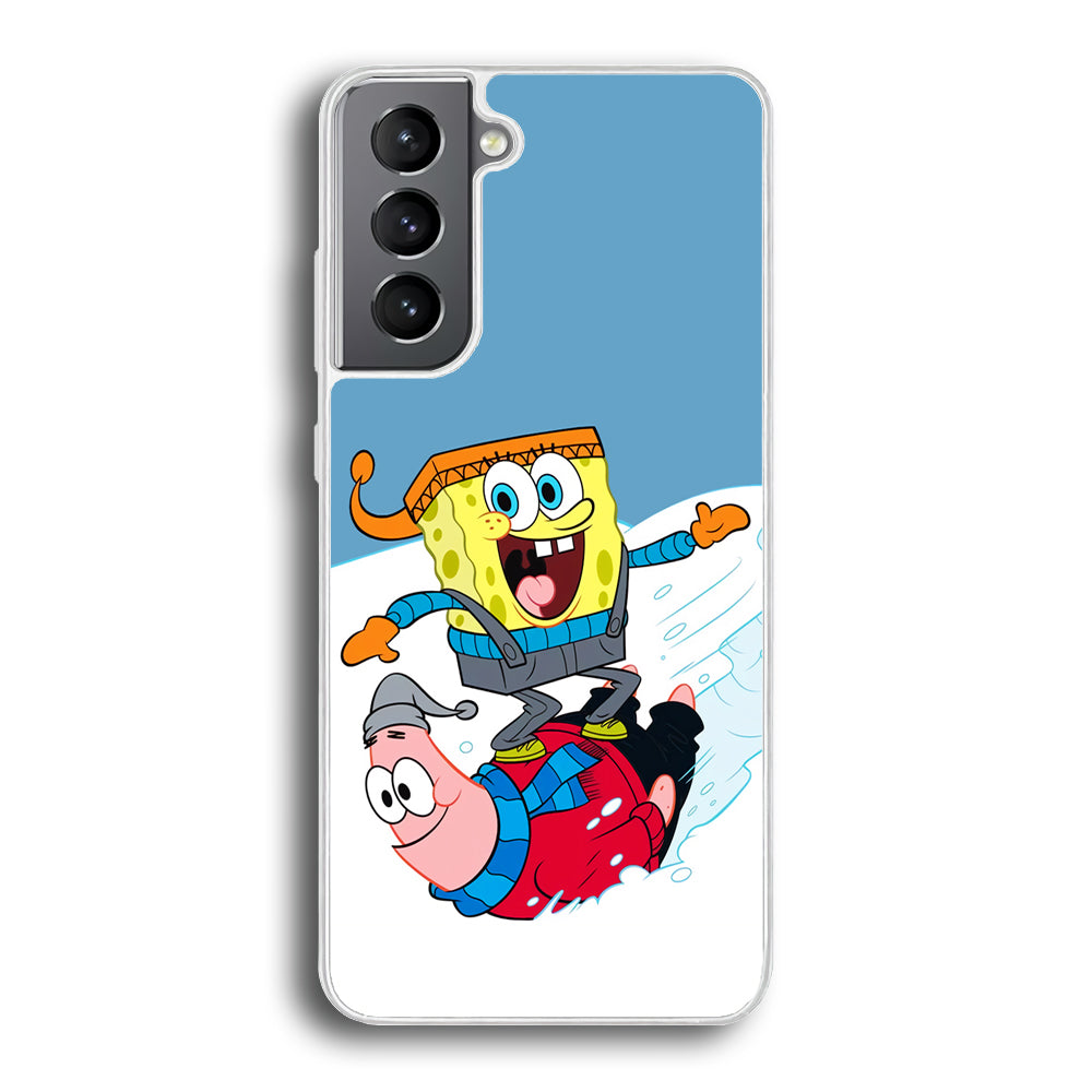Spongebob And Patrick Ice Skiing Samsung Galaxy S21 Case