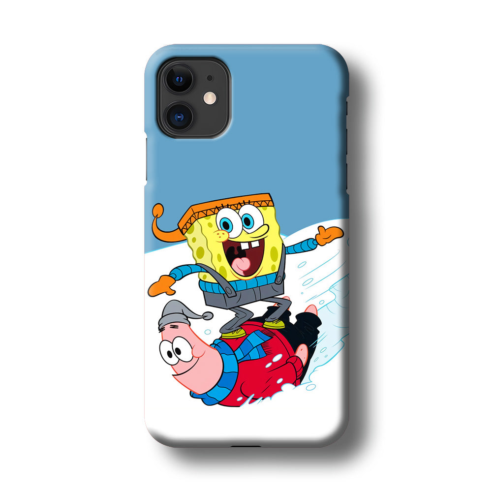 Spongebob And Patrick Ice Skiing iPhone 11 Case