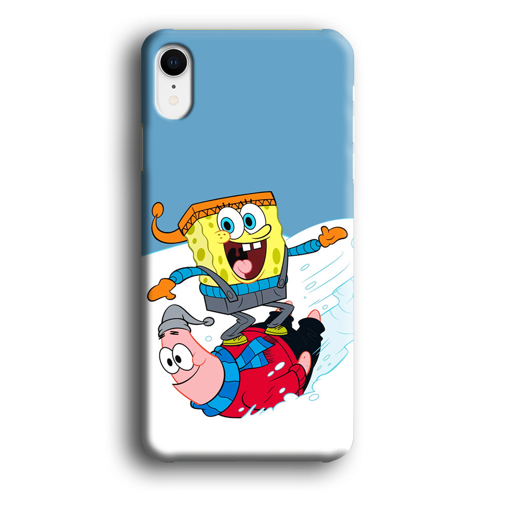 Spongebob And Patrick Ice Skiing iPhone XR Case