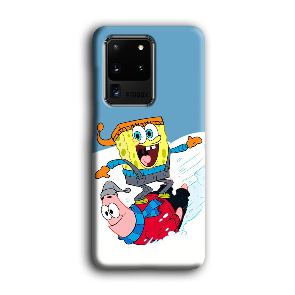 Spongebob And Patrick Ice Skiing Samsung Galaxy S20 Ultra Case