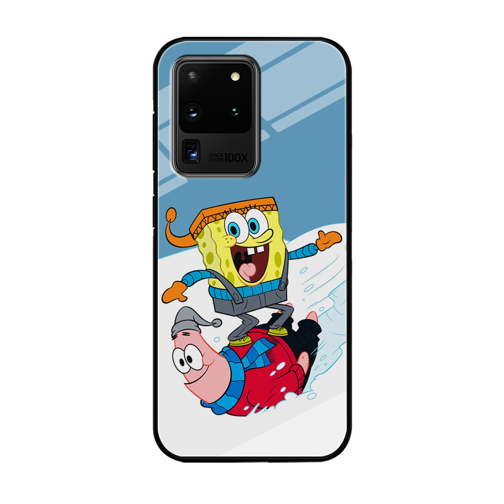 Spongebob And Patrick Ice Skiing Samsung Galaxy S20 Ultra Case
