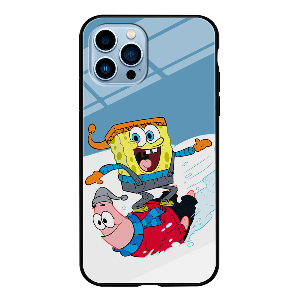 Spongebob And Patrick Ice Skiing iPhone 13 Pro Case