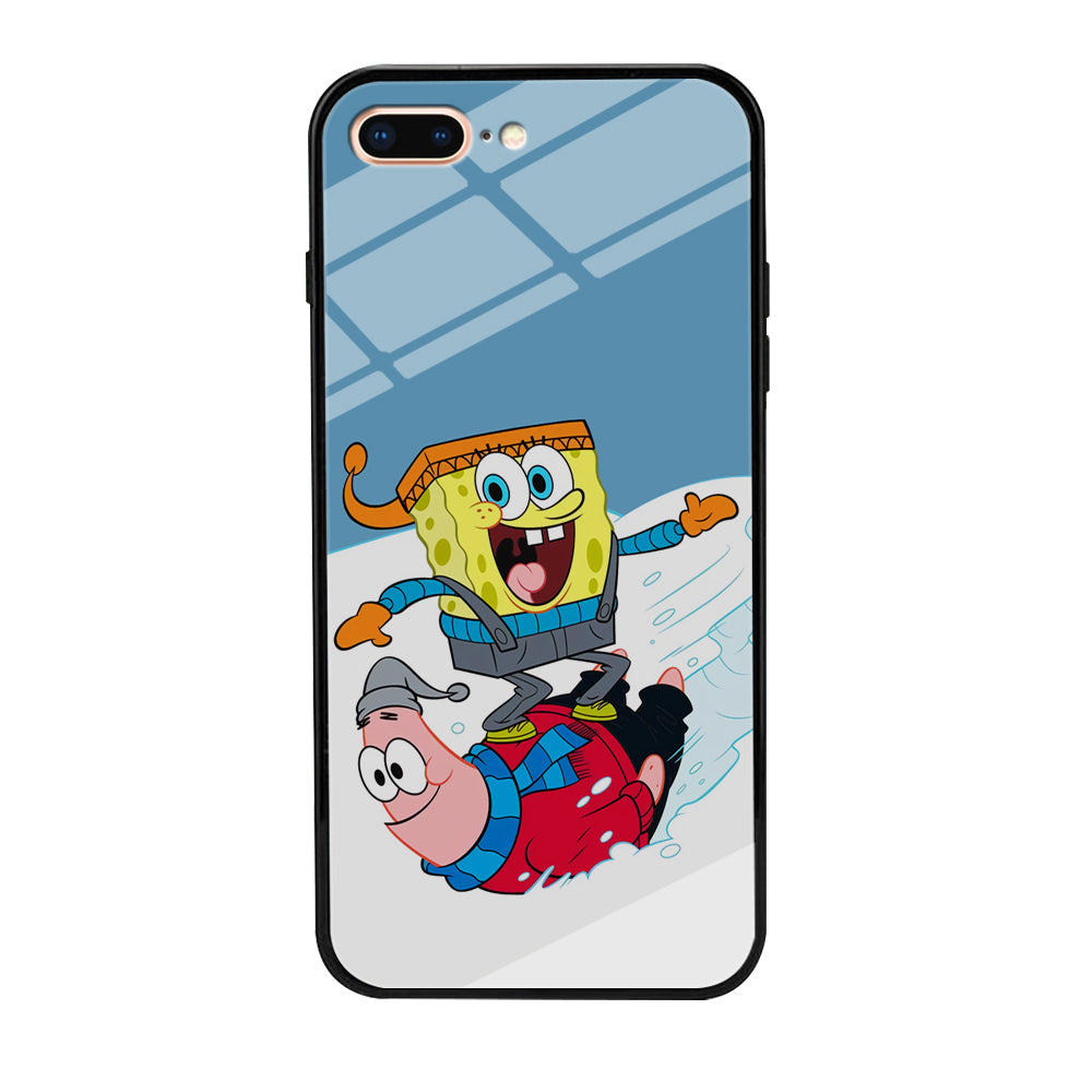 Spongebob And Patrick Ice Skiing iPhone 8 Plus Case
