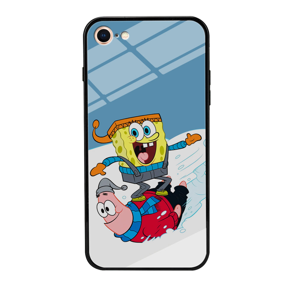Spongebob And Patrick Ice Skiing iPhone 8 Case