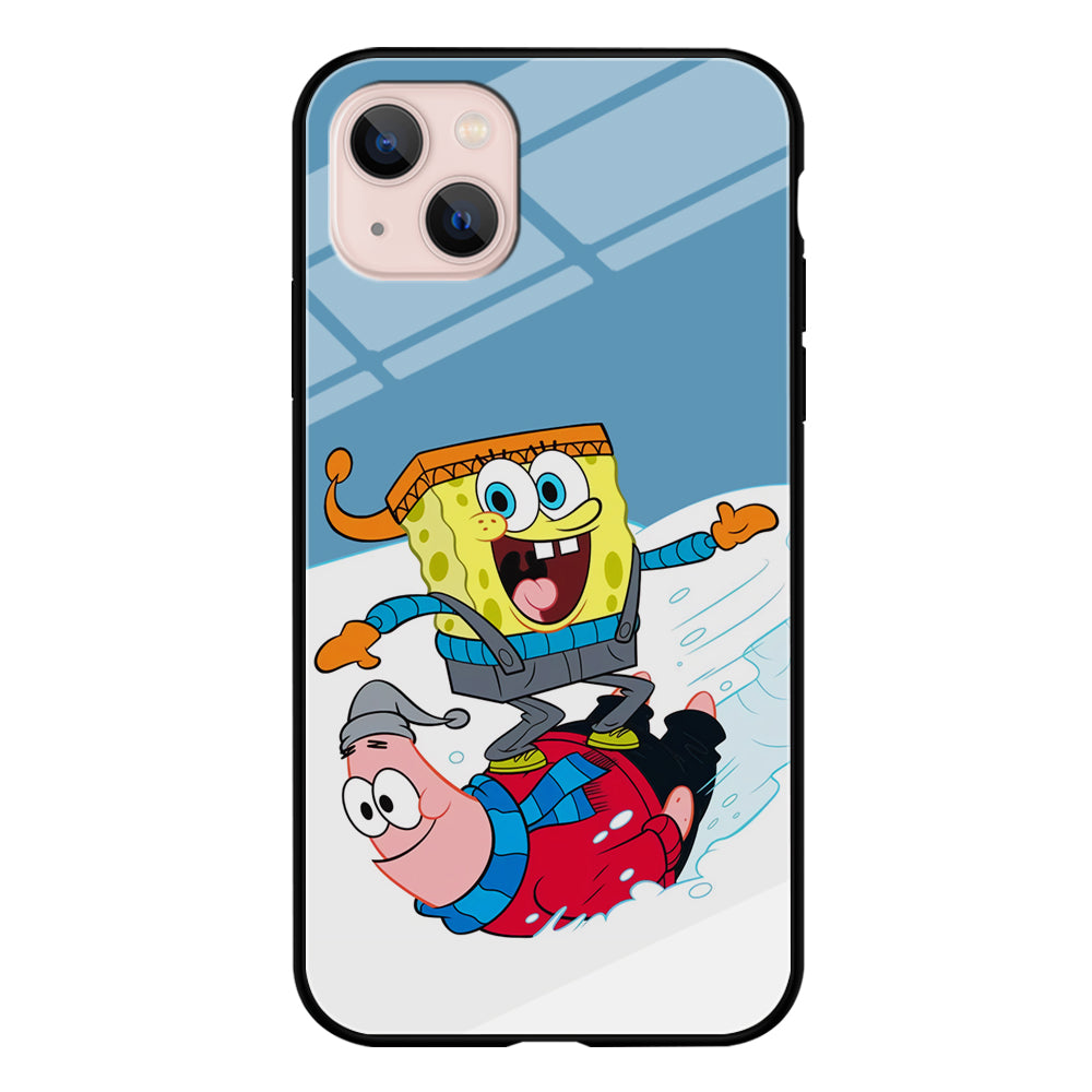Spongebob And Patrick Ice Skiing iPhone 13 Case