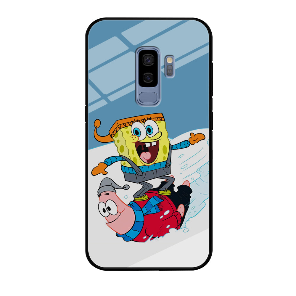 Spongebob And Patrick Ice Skiing Samsung Galaxy S9 Plus Case