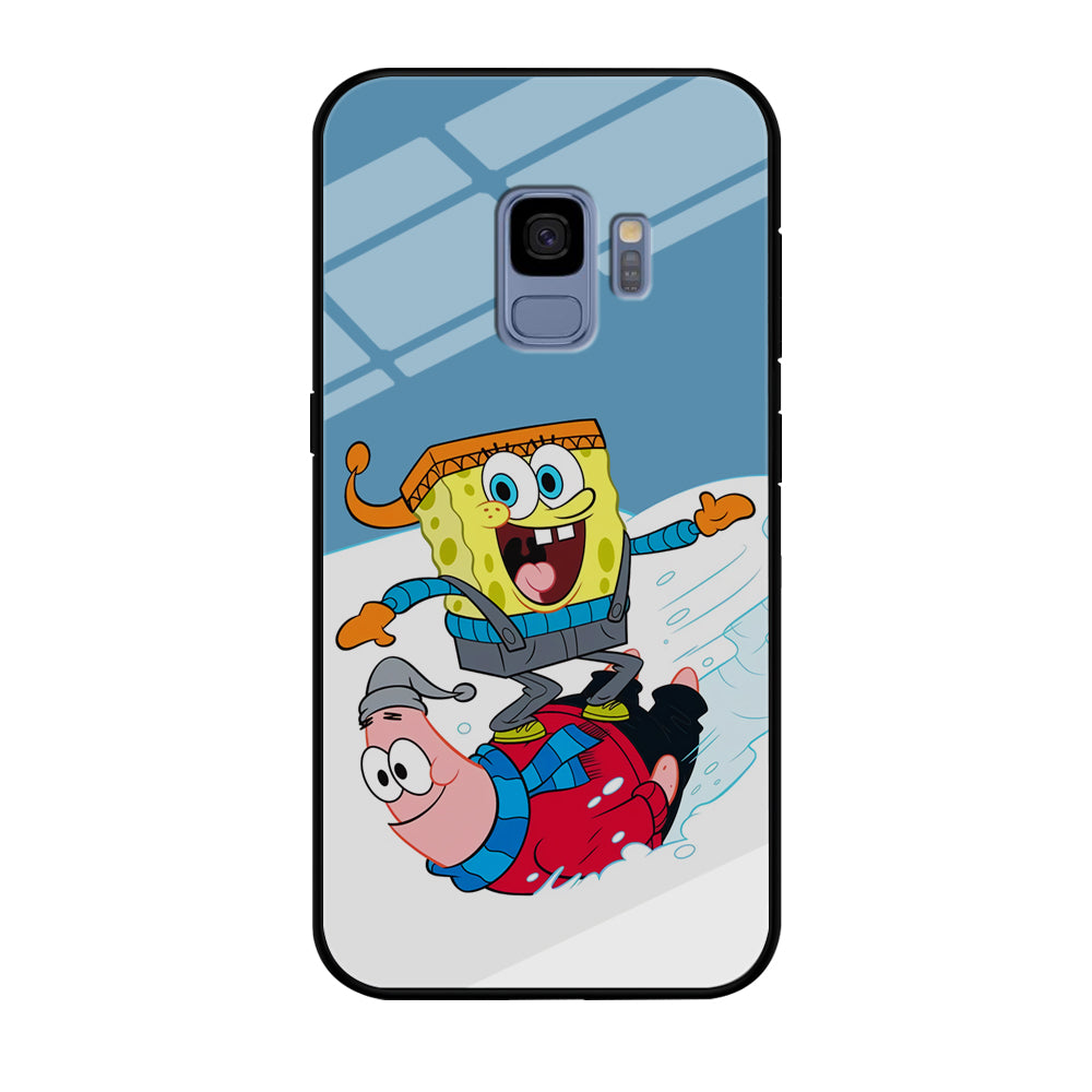 Spongebob And Patrick Ice Skiing Samsung Galaxy S9 Case